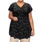 On The Plus Side - Short Sleeve Baby Doll Top - Plus
