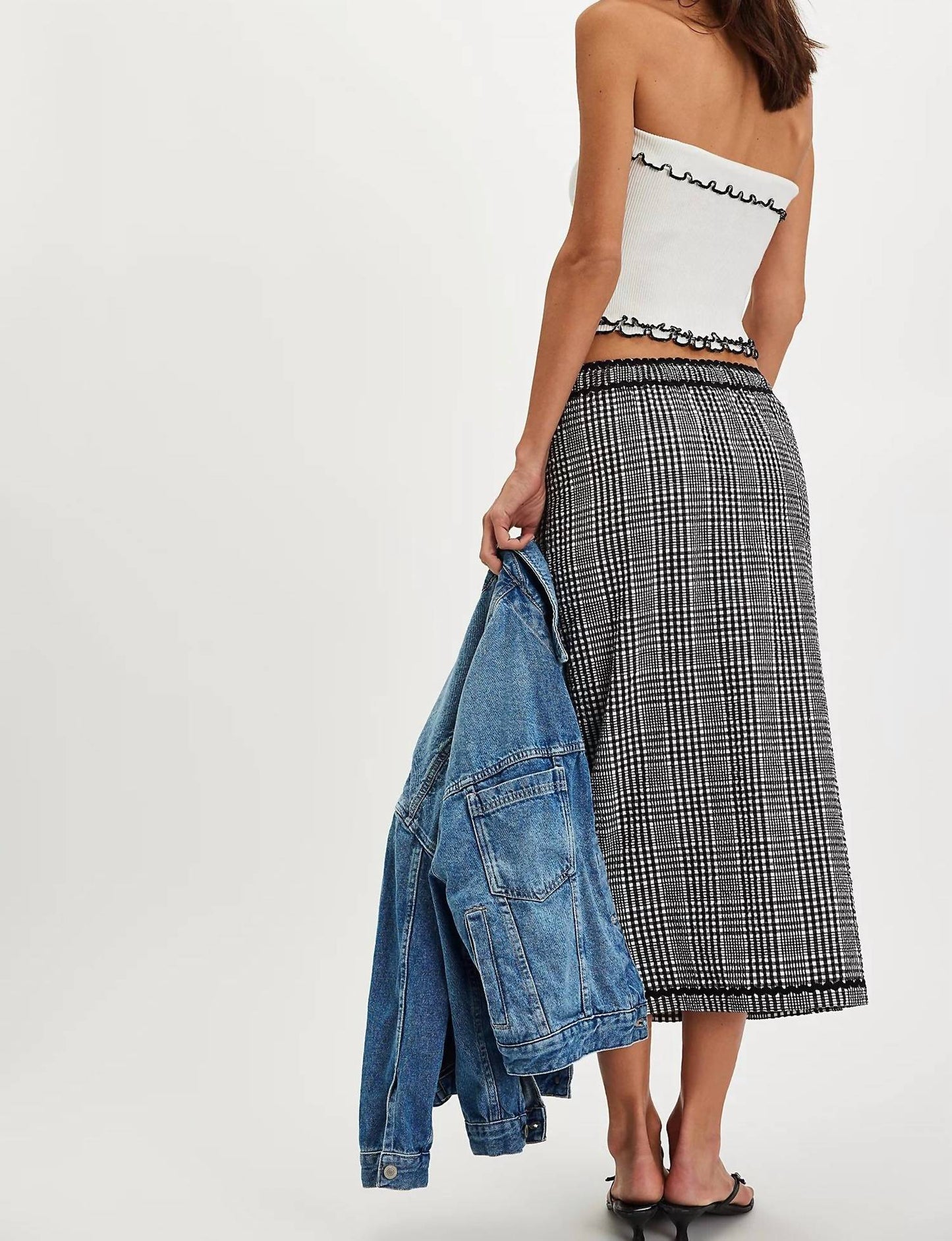 Free People - Free People Penelope Gingham Midi Skirt