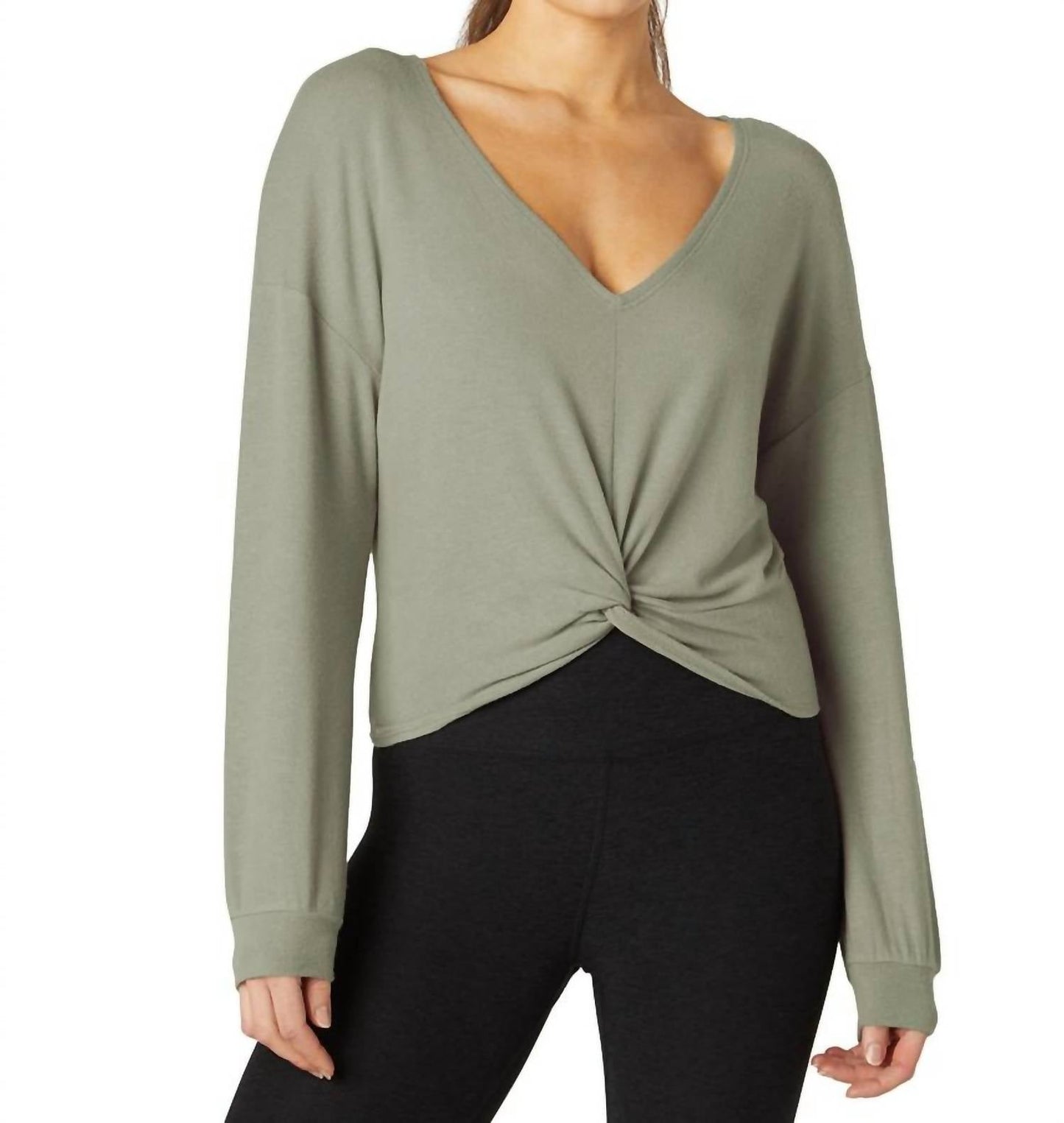Beyond Yoga - Twist Up Reversible Pullover Sweater