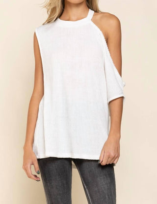 Pol - One Shoulder Ribbed Top