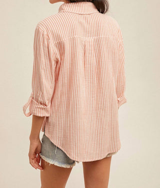 Hem & Thread - Callie Oversized Stripe Button Down Shirt