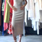 Elan - Twist Back Cut Out Maxi Dress - Sand