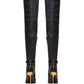 Balmain - Women's Raven 120mm Leather Over The Knee Stiletto Boots