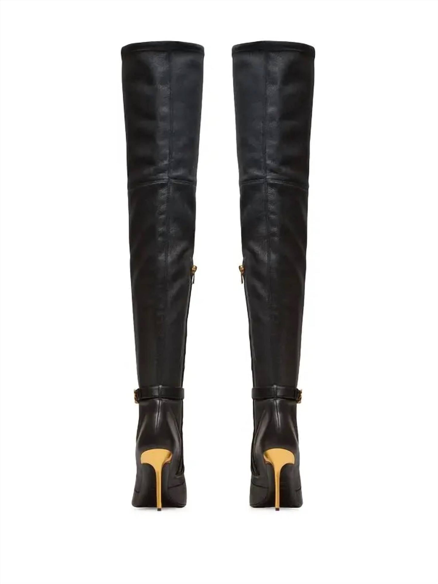Balmain - Women's Raven 120mm Leather Over The Knee Stiletto Boots