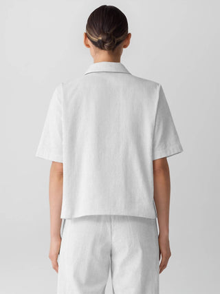 Eileen Fisher - White Notch Collar Shirt
