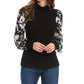 Fifteen Twenty - Sheer Sleeve Turtleneck Top