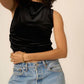 Project Social T - On Repeat Ruched Side Velvet Tank Top