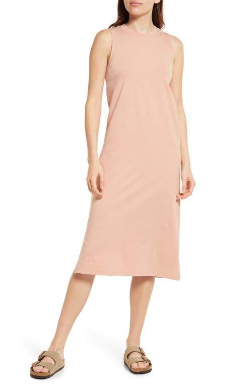 Madewell Crewneck Tank Cotton Midi Dress - Antique Coral