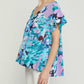 Entro - Floral Babydoll Ruffle Sleeve Top