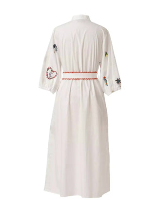 Emily Lovelock - Zora Embroidered Shirt Dress