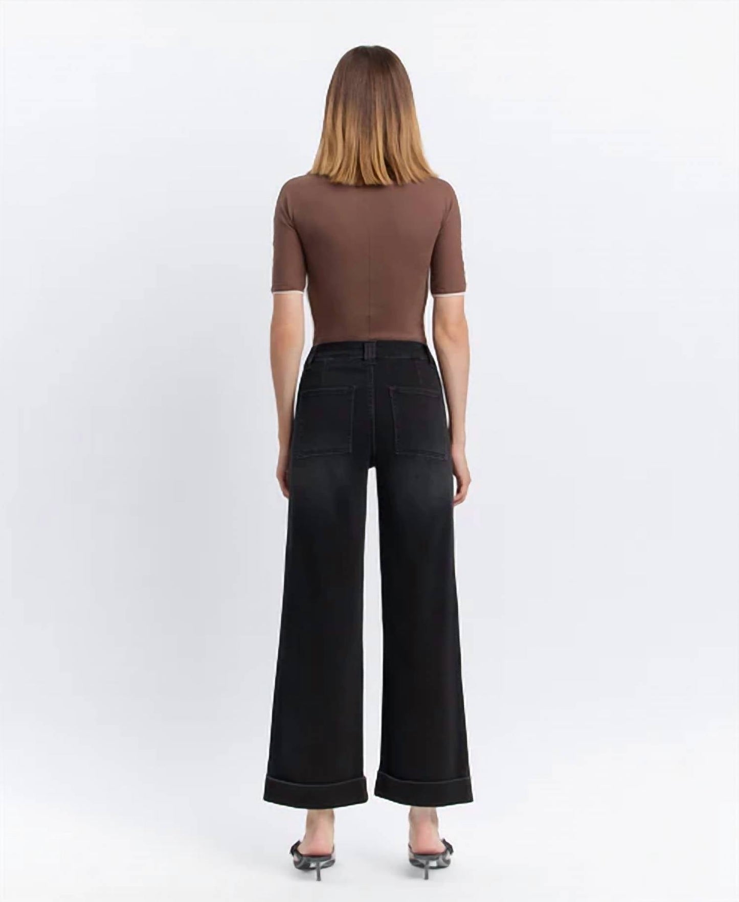 Vervet By Flying Monkey - High Rise Cuffed Baggy Wide Jeans