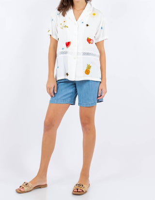 Paparazzi - Viscose Woven Embroidered Camp Shirt