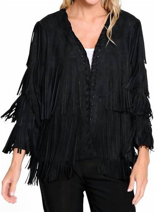 Ali Miles - Faux Suede Fringe Jacket