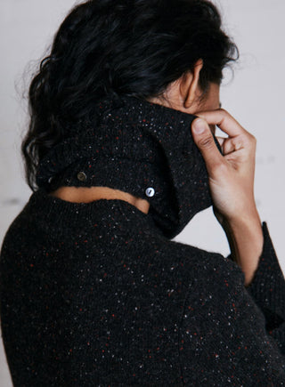 Autumn Cashmere - Split Sleeve Cuffed Sweater With Detachable Snood