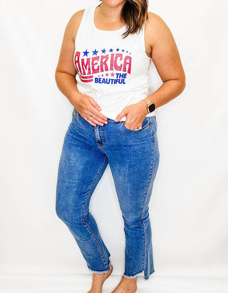 Charlie B - Bootcut Pants With Frayed Asymmetrical Hem