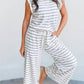 Aapparella - Casual Style Striped Short Sleeve Two-Piece Set