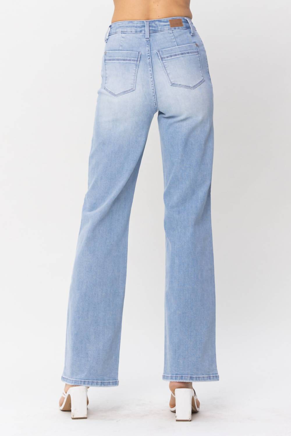 Judy Blue - High Waist With Pocket Details Wide Leg Denim Jeans