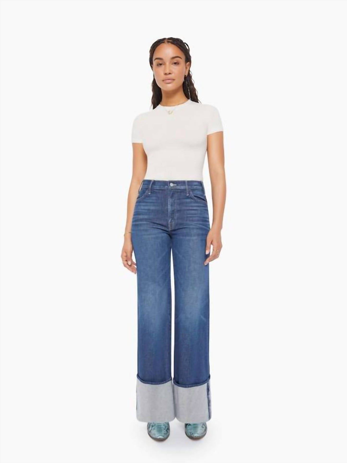 Mother - Lil Hustler Roller Sneak Cuff Jeans - Petite