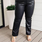 Judy Blue - Women's High Waist Tummy Control Faux Leather Straight Leg Pants