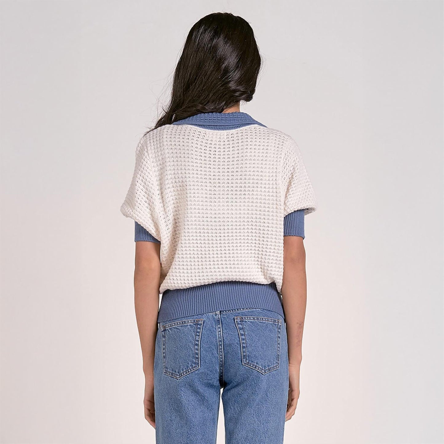 Elan - Trim Crocheted Sweater