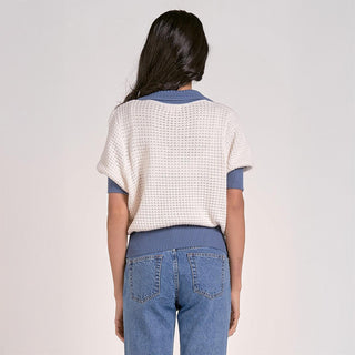 Elan - Trim Crocheted Sweater