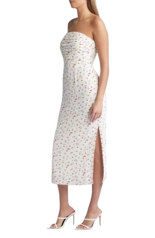 Wayf - Birdie Ruched Strapless Midi Dress