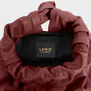 Lemiz - Women's Mariposa Twist Clutch Leather Handbag