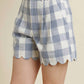 Aureum - Women's Scallop Edge Gingham Shorts