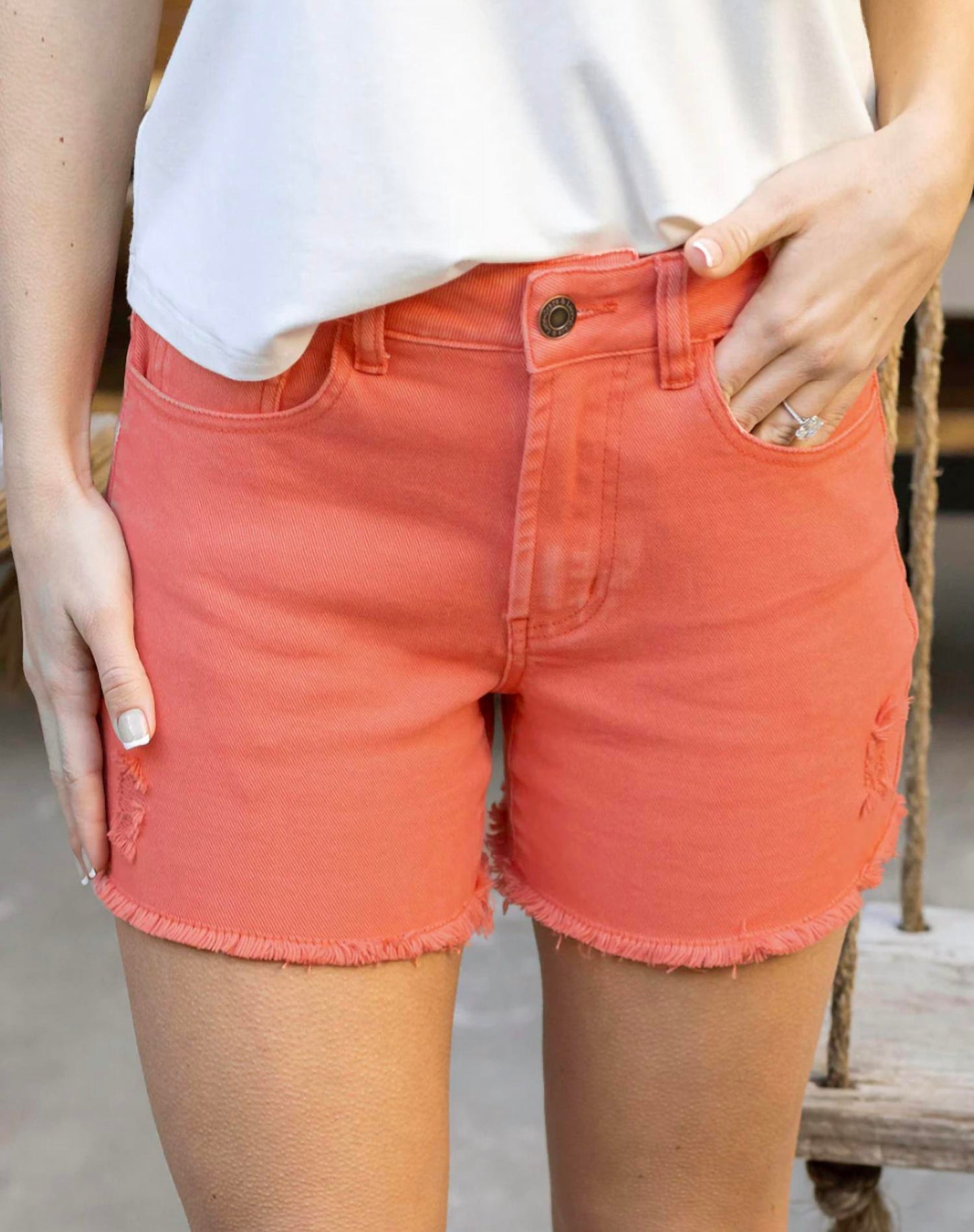 Grace & Lace - Casual Colored Denim Shorts