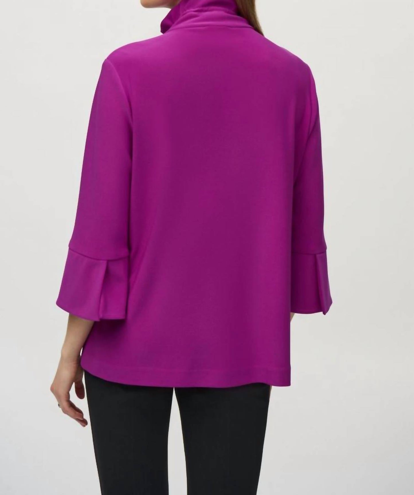 Joseph Ribkoff - Shirred Collar 3/4 Sleeves Trapeze Jacket
