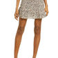 VERO MODA Hollo Smocked Miniskirt in Black Aop Hollo, Size Small