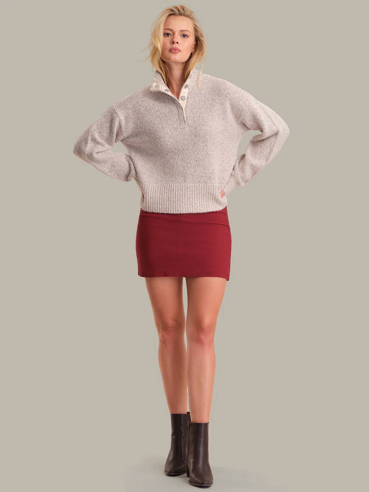 525 America - Boxy Snap Front Henley Top