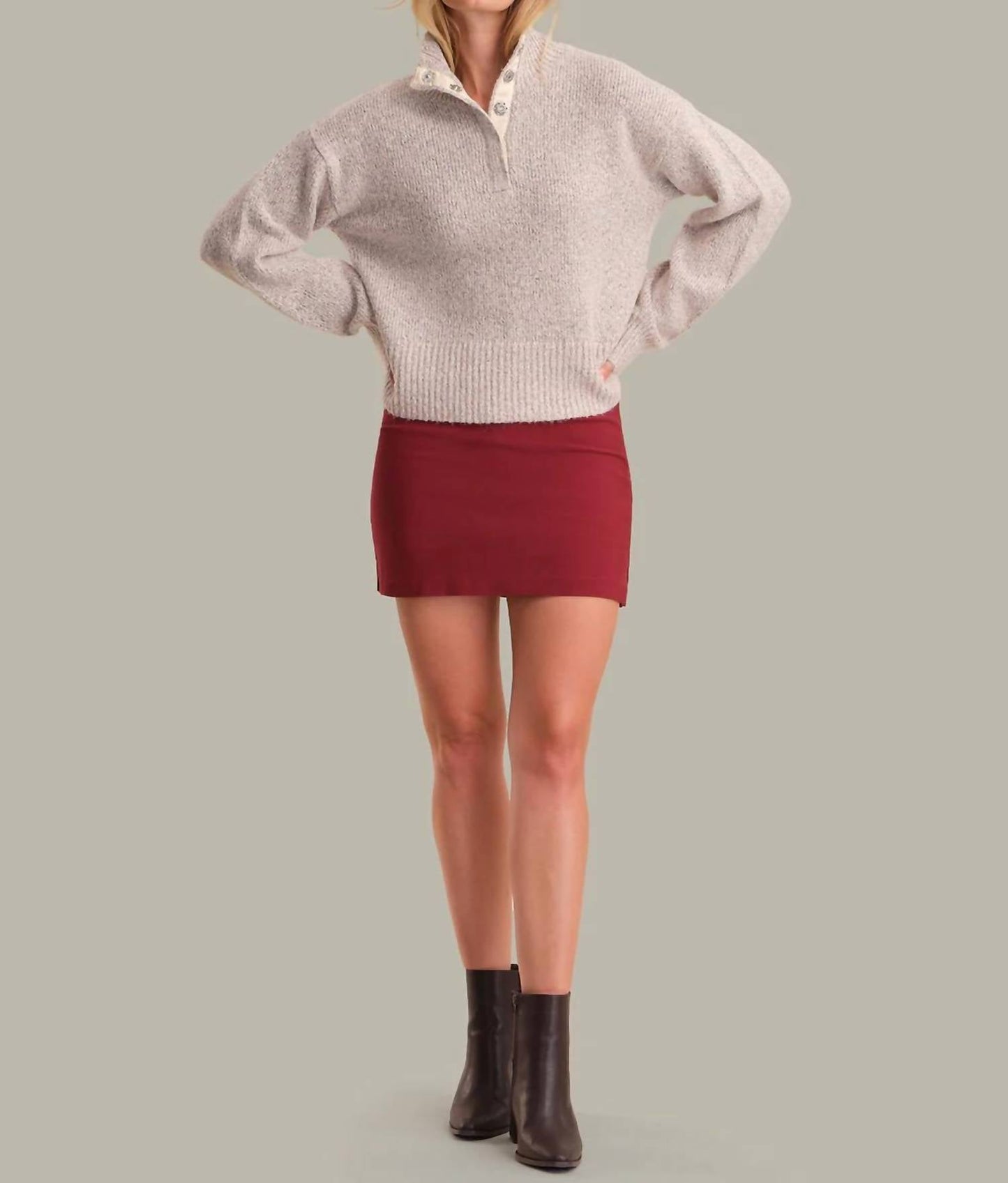 525 America - Boxy Snap Front Henley Top