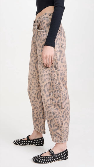 Free People - Good Luck Printed Barrel Jeans