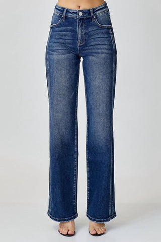 Risen - Mid-Rise Straight Leg Jeans
