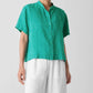 Eileen Fisher - Washed Organic Linen Délavé Band Collar Shirt