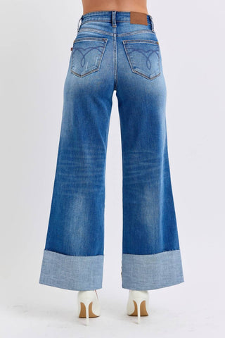 Judy Blue - Retro Wide Leg Jeg Jeans With Cuff