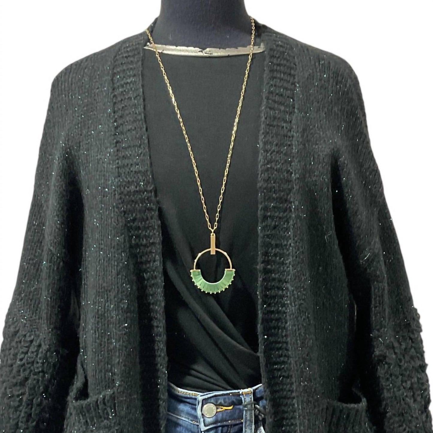 Deloache - Women's Fuzzy With Sparkle Detail Cardigan