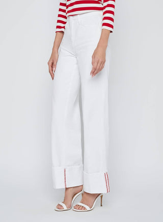 L'Agence - Miley Ultra High Rise Wide Leg Cuff Jeans