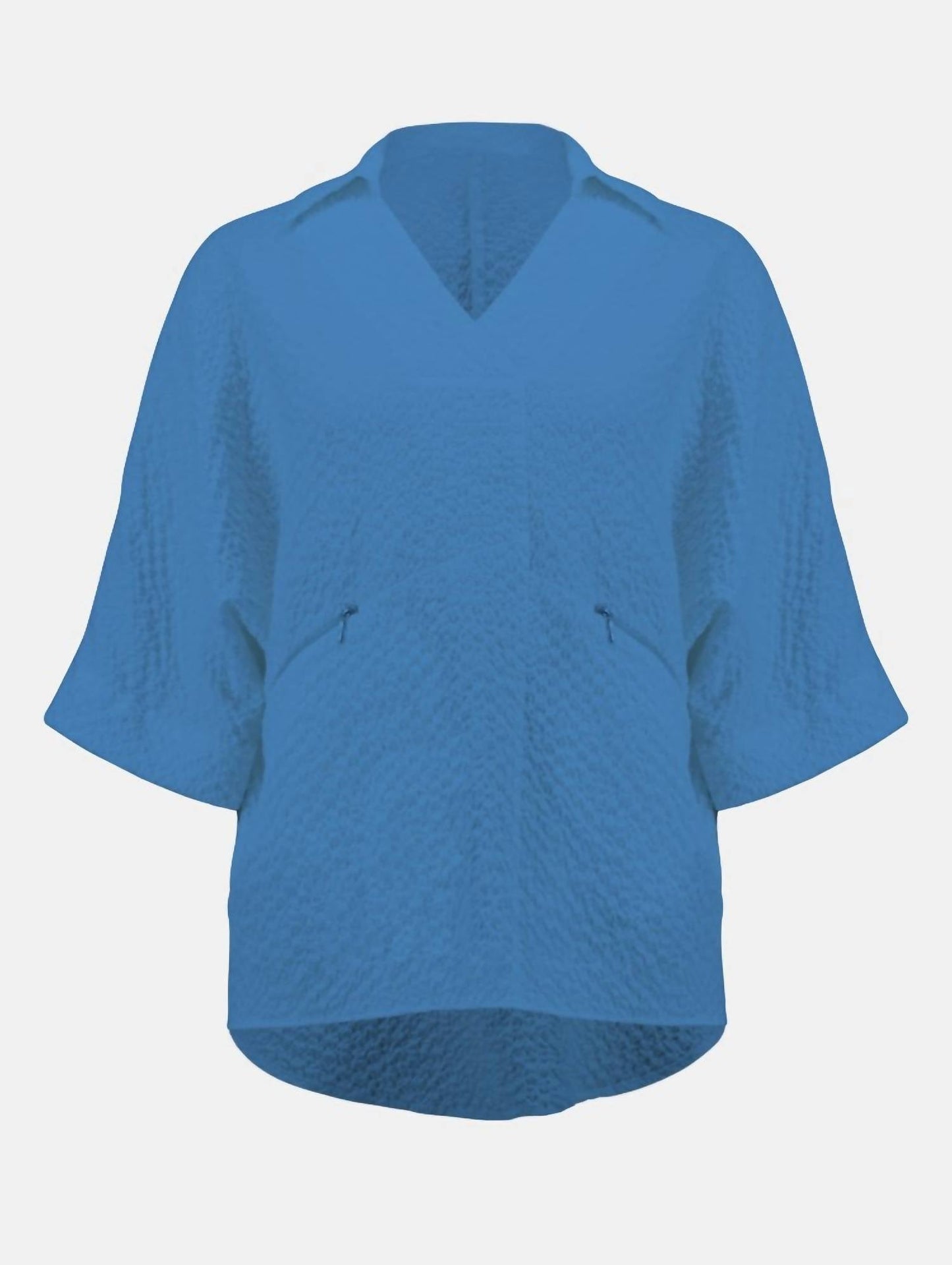 Joseph Ribkoff - Women's Seersucker Boxy High-low V-neck Top