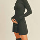 Klesis - Mock Neck Long Sleeve Fit-and-flare Mini Dress