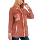 Zenana - Women's Tori Waffle Knit Acid Wash Shacket