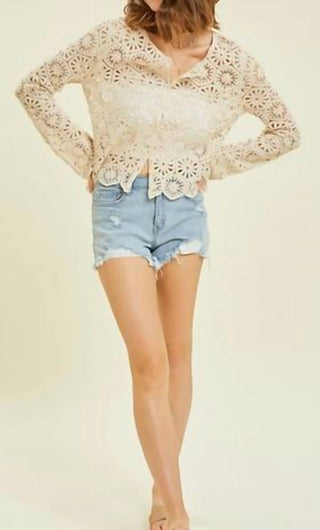 Heyson - Charlotte Crochet Lace Crop Cardigan