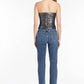 Amanda Uprichard - Tenley Metallic Strapless Rosette Top