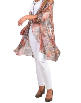 Gigi Moda - Long silk paisley print cardigan