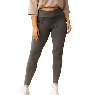 Julia Rose - Caitlin Crossover Full Length Leggings with Pockets