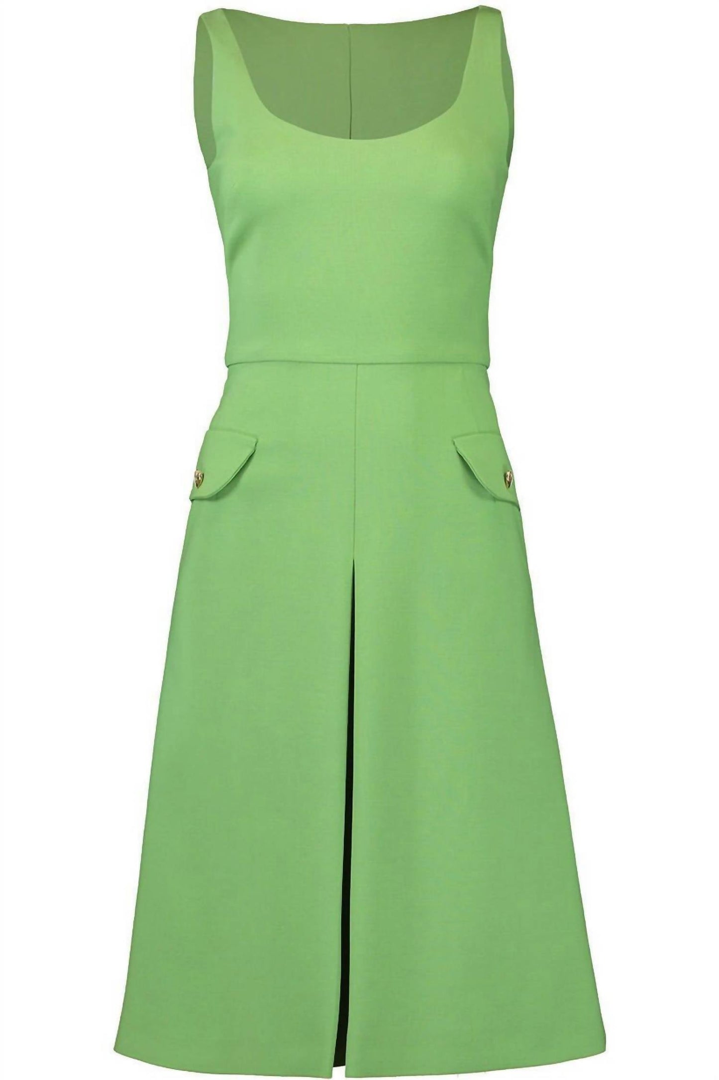 Oscar De La Renta - Women's Sleeveless Inverted Button Dress