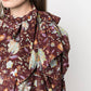 Ulla Johnson - Brea Silk Long Sleeve Tie Bow Top Blouse Multi