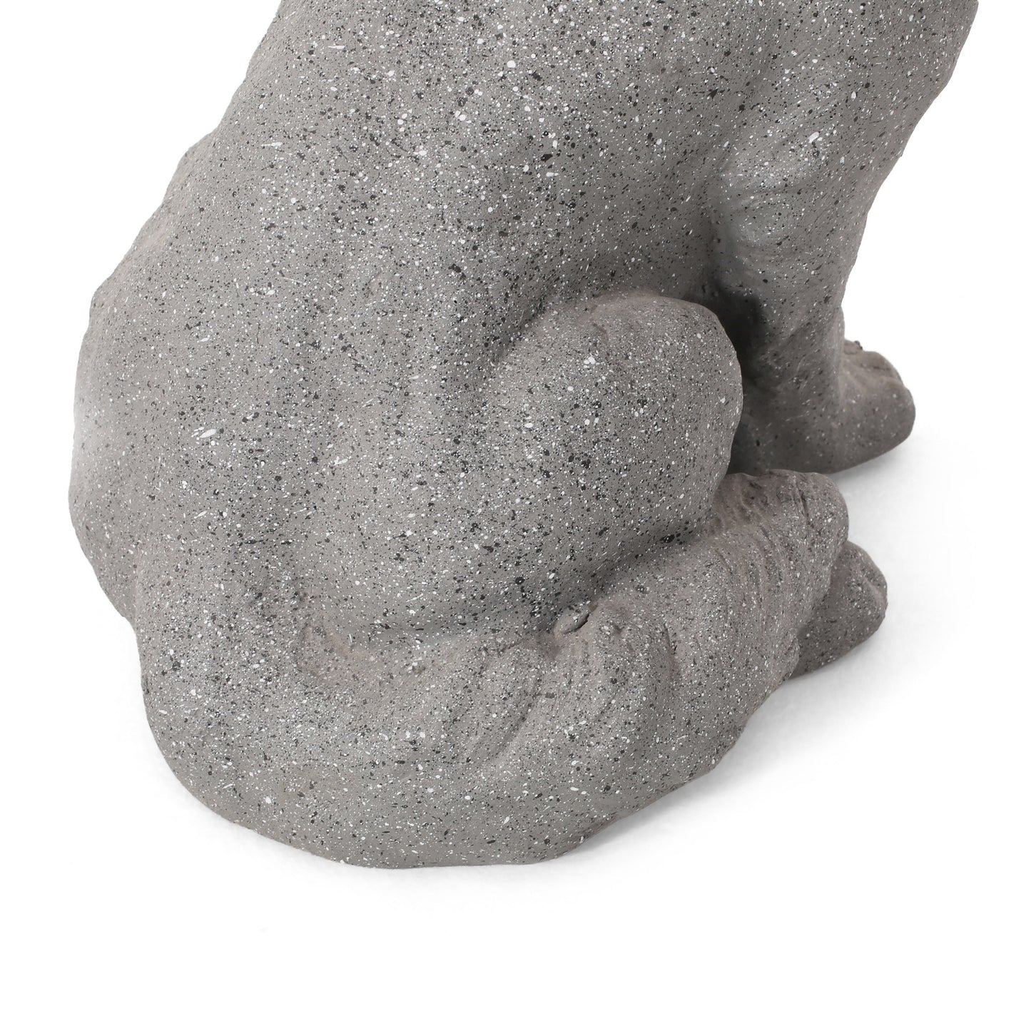MGO Dog Statue, Outdoor Stone Gray, No Assembly Required