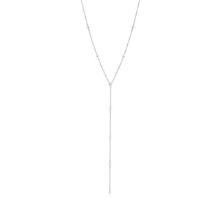 Eklexic - Women's Cz Studded Lariat Necklace